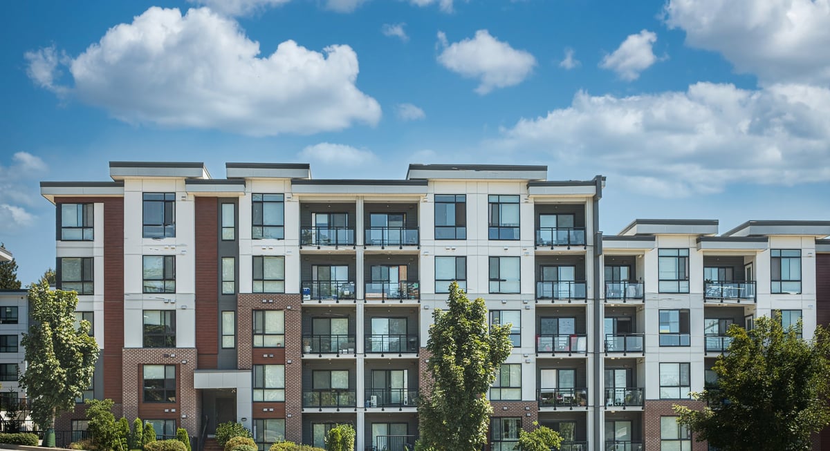 Modern multifamily apartment building exterior