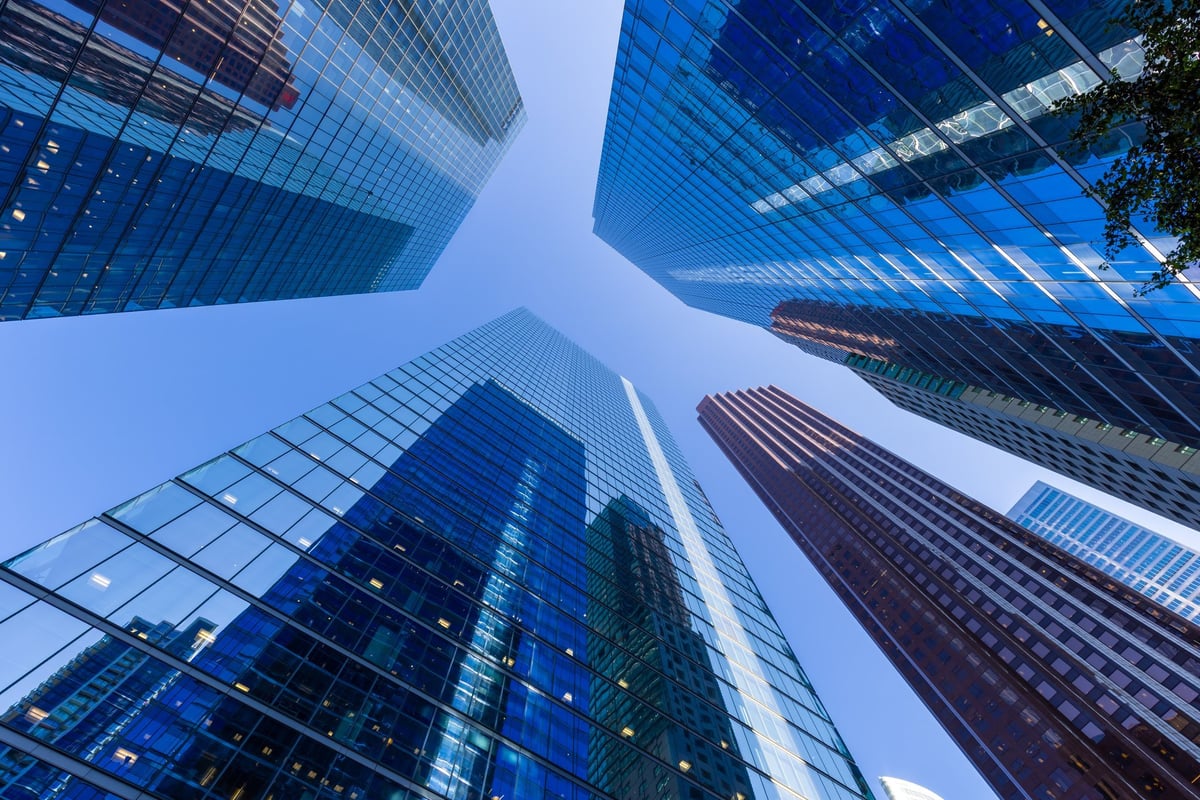 Mixed-use urban development skyline