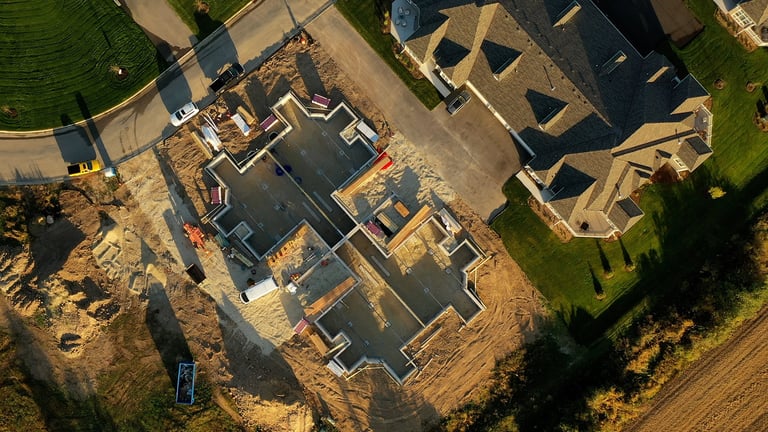 New construction luxury home near completion